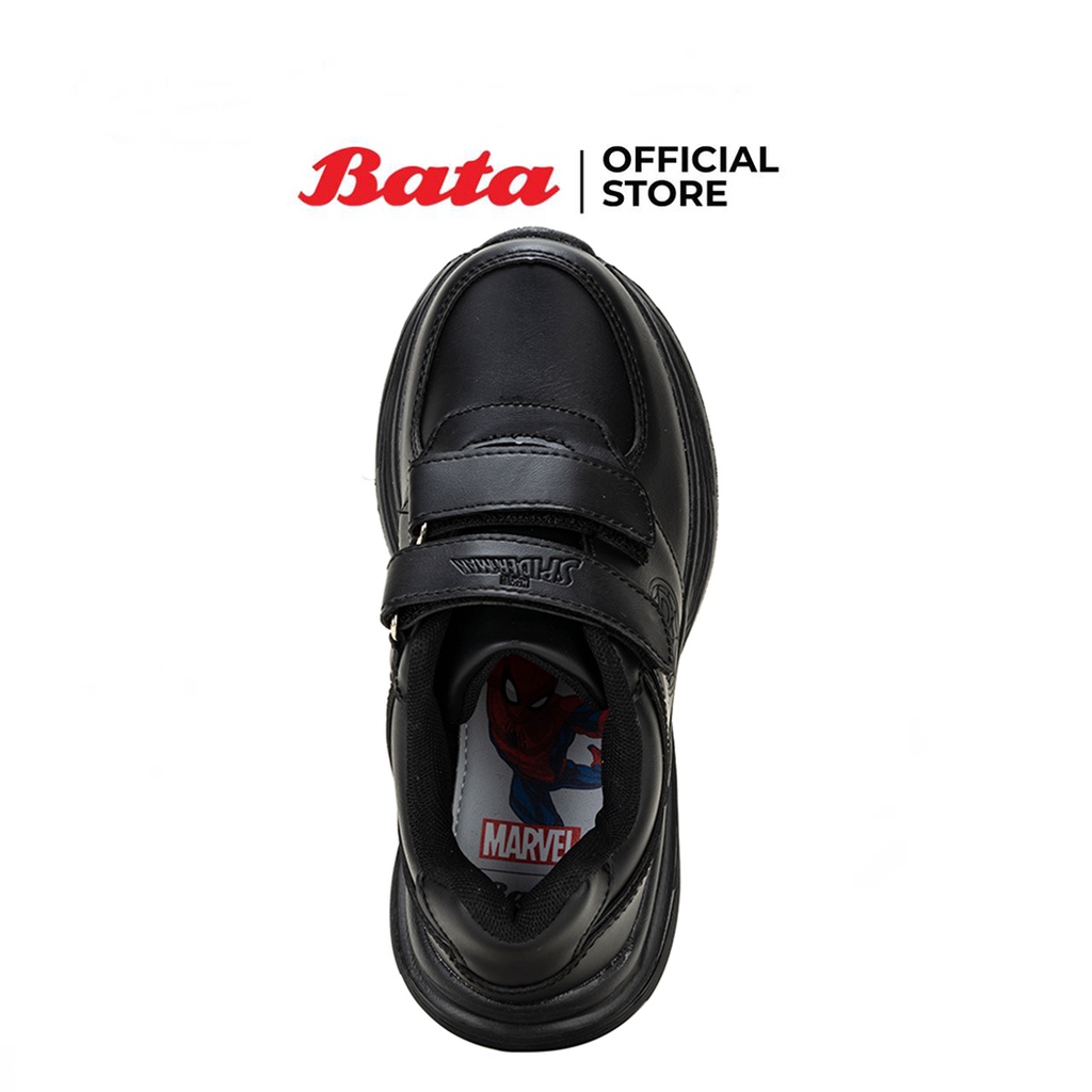bata-บาจา-bubble-gummer-รองเท้านักเรียนชาย-แบบสวมปรับขนาดได้-ลายสไปเดอร์แมน-สีดำ-3416151-สีขาว-3411511