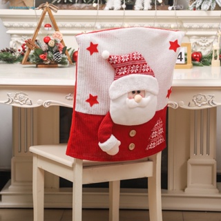 Ofiendsand ผ้าคลุมเก้าอี้ ลายซานตาคลอส สโนว์แมน กวาง คริสต์มาส ใช้ง่าย สําหรับตกแต่งเทศกาล วันหยุด