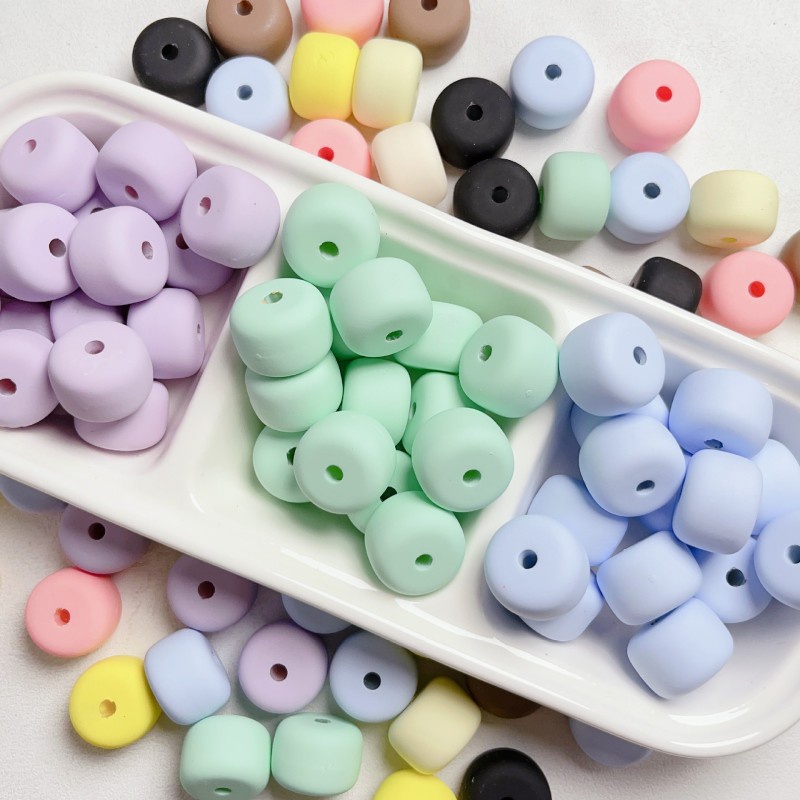 ลูกปัดยาง-สีมาการอง-สําหรับทําเครื่องประดับ-โทรศัพท์มือถือ-diy-10-ชิ้น