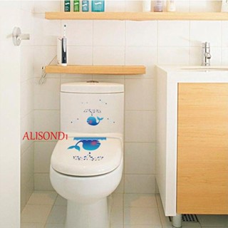 Alisond1 สติกเกอร์ห้องน้ํา ลายปลาวาฬน่ารัก สเปรย์ ถอดออกได้ สติกเกอร์ตู้เย็น น่ารัก