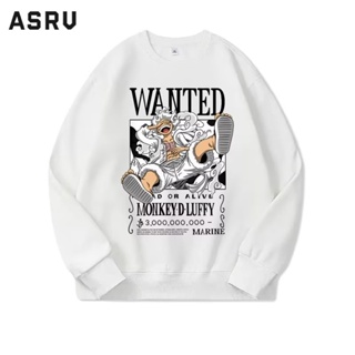 ASRV ญี่ปุ่น One Piece Nika Luffy การ์ตูนพิมพ์เสื้อกันหนาวผู้ชายฤดูใบไม้ร่วงนักเรียนเยาวชนรอบคอเสื้อแขนยาว
