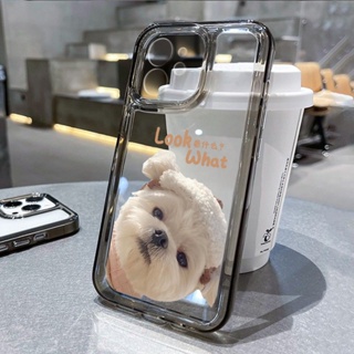 สุนัขนมเล็ก เคสใส เคสไอโฟน Compatible for iPhone 11 13 14 12 15 Pro Max XR 7 8 15 Plus X XS Max SE 2020 2022 TPU