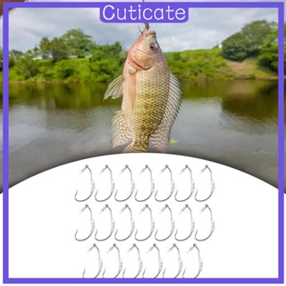 [CUTICATE] ตะขอหนอนตกปลา ถ่วงน้ําหนัก 20 ชิ้น พร้อมตัวล็อกบิด