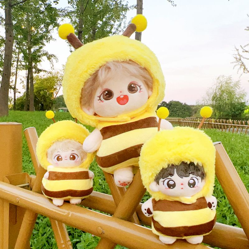 ชุดจั๊มสูท-ผ้าฝ้าย-ลายผึ้งน่ารัก-ขนาด-10-ซม-20-ซม-สําหรับตุ๊กตา