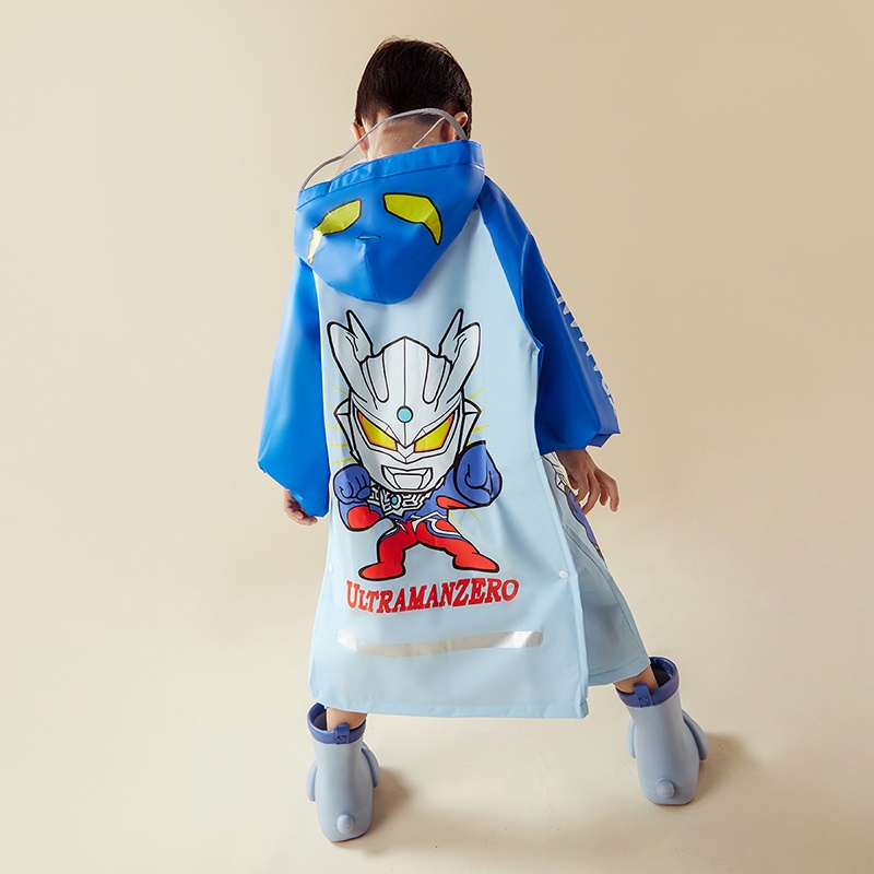 cheerful-mario-เสื้อกันฝนทารกอุลตร้าแมน-วัสดุeva-สะท้อนแสง-ชุดกันฝนเด็ก-ultraman-สําหรับเด็กอนุบาล-อายุ-2-13ปี