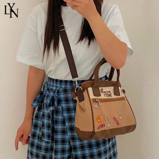 กระเป๋าถือ กระเป๋าสะพายไหล่ ปักลายการ์ตูนน่ารัก สไตล์ญี่ปุ่น แฟชั่นฮาราจูกุ สําหรับเด็กผู้หญิง