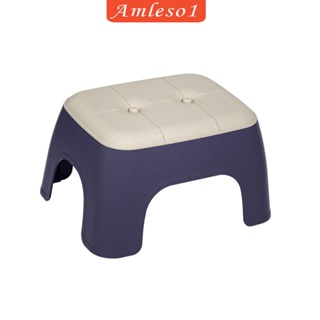 [Amleso1] เก้าอี้สตูล ขนาดเล็ก แบบพกพา สําหรับห้องน้ํา ข้างเตียง ห้องนั่งเล่น