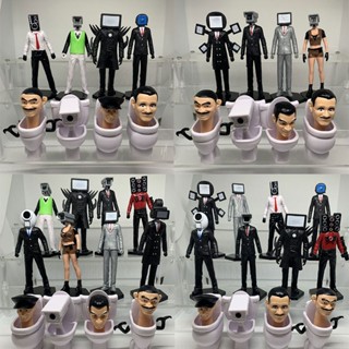 โมเดลฟิกเกอร์ อนิเมะ Skibidi Toilet Action Figure Speakerman TV Man Monitor Man ของเล่นสําหรับเด็ก เก็บสะสม 9 ชิ้น