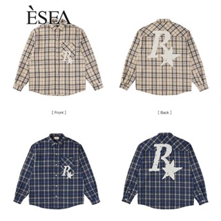 ESEA เสื้อเชิ้ตแขนยาวผู้ชายฤดูใบไม้ผลิและฤดูใบไม้ร่วงสไตล์ยุโรปและอเมริกาบางถนนลายสก๊อตพิมพ์แฟชั่นแฟชั่นคู่เสื้อเชิ้ตผู้ชาย