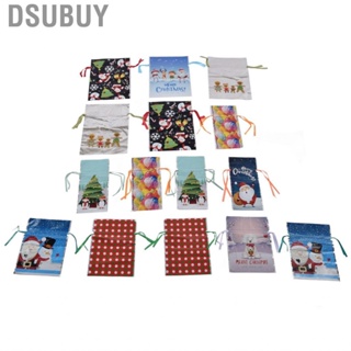 Dsubuy 15Pcs Christmas Drawstring Gift Bags Packing Pouches Favors Bag Hot