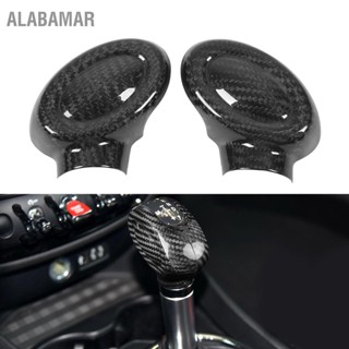 ALABAMAR 2pcs คาร์บอนไฟเบอร์เกียร์ SHIFT KNOB Trim Shifter LEVER COVER สำหรับ F54 F55 F56 F57 F60