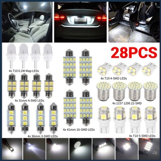 [BIN] ชุดหลอดไฟ Led 12v 6000k 28 ชิ้น สําหรับติดป้ายทะเบียนรถยนต์