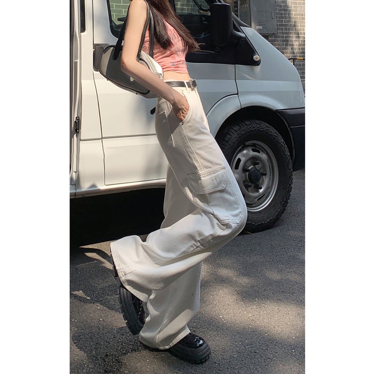 cargo-pants-กางเกงคาร์โก้ผู้หญิง-สไตล์อเมริกัน-กางเกงเอวสูง-ใส่แล้วดูผอม