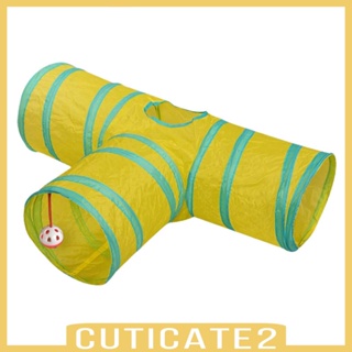 [Cuticate2] อุโมงค์อุโมงค์ของเล่นแมว พับได้ พร้อมลูกบอล สําหรับสัตว์เลี้ยงขนาดเล็ก หนู แมวในร่ม
