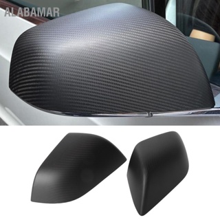 ALABAMAR 2pcs กระจกมองหลัง Add-On Matte คาร์บอนไฟเบอร์สำหรับ Tesla รุ่น 3 2018-2021