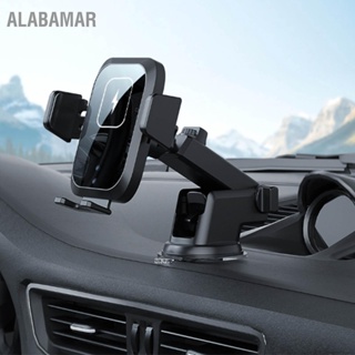 ALABAMAR 2 in 1 Wireless Car Charger อัตโนมัติ Clamping ผู้ถือโทรศัพท์ Retractable 360 ​​° หมุนสำหรับแดชบอร์ดกระจก Air Vent