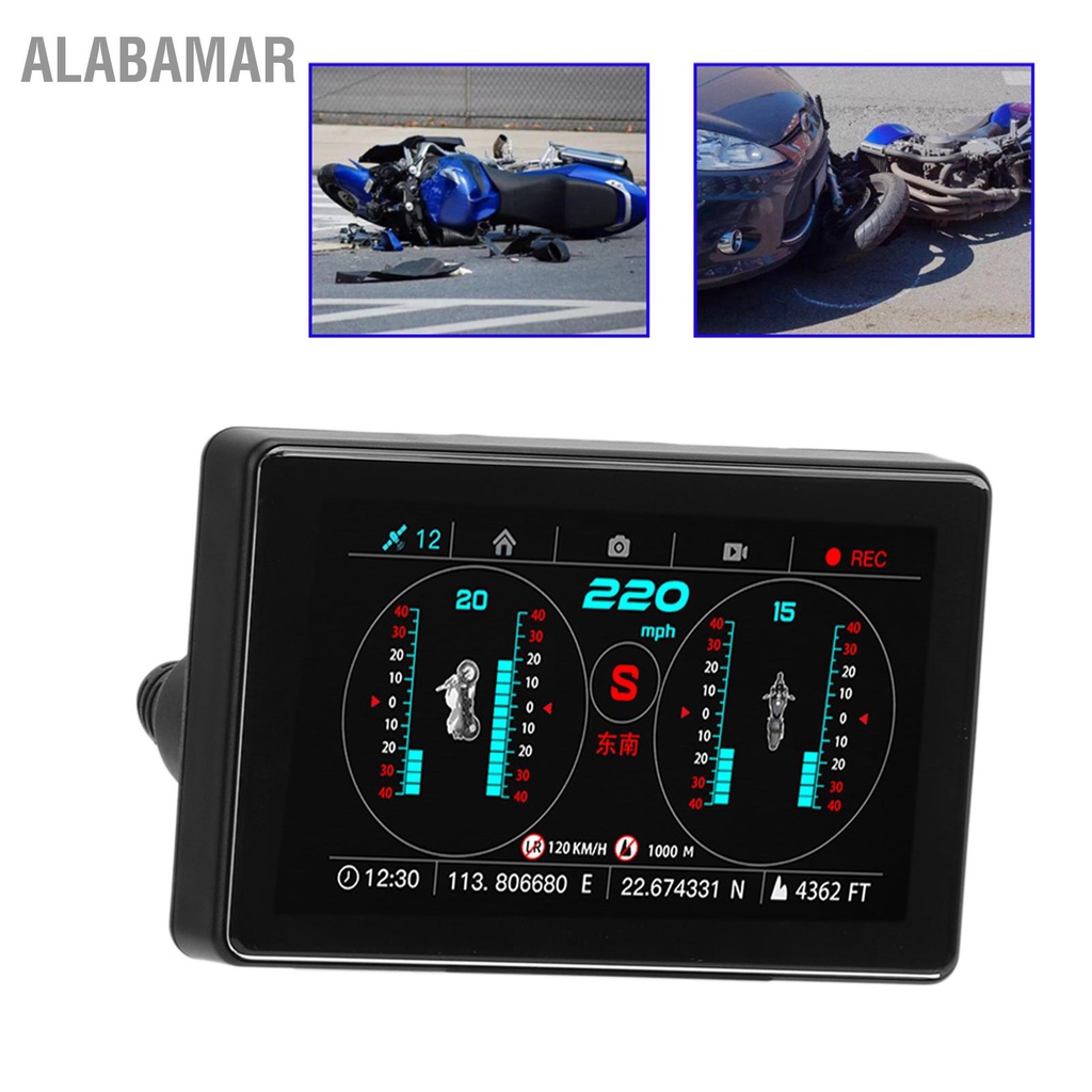 alabamar-เครื่องบันทึกการขับขี่รถจักรยานยนต์เลนส์คู่จอแสดงผล-lcd-gps-speedometer-overspeed-alarm-ip67-กันน้ำมัลติฟังก์ชั่น