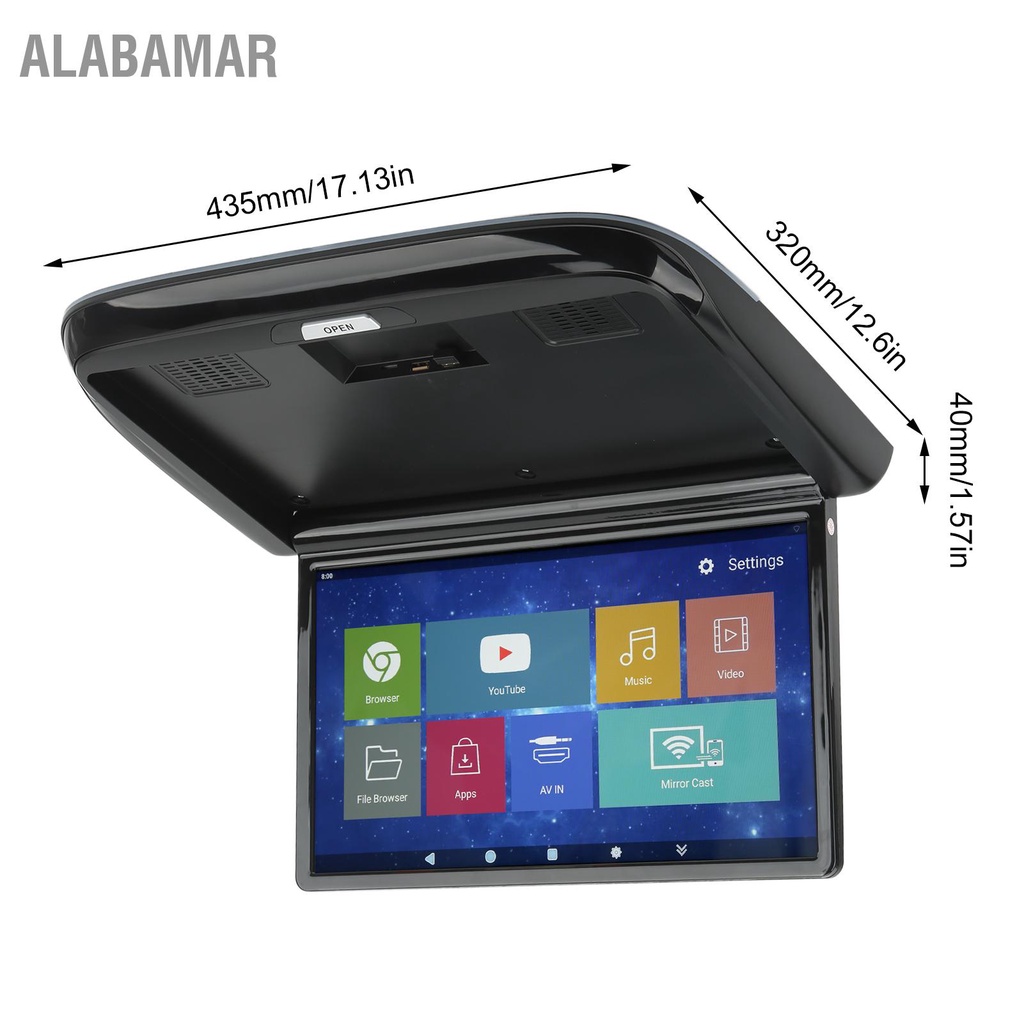 alabamar-16in-รถเครื่องเล่นหลังคาหน้าจอสัมผัส-7-สี-ambient-light-สำหรับ-android-10-0-roof-mount-monitor