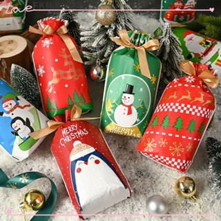 Faccfki ถุงขนม ลายเกล็ดหิมะ ซานตาคลอส สโนว์แมน คริสต์มาส สําหรับตกแต่งบ้าน 50 ชิ้น