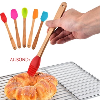 Alisond1 ที่ขูดเค้ก ขนมหวาน ทนความร้อน ด้ามจับไม้ ขนาดเล็ก เครื่องครัว ไม่ติดแปรง