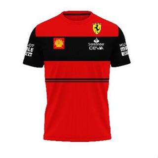 เสื้อกีฬาแขนสั้น ลายทีมแข่ง Ferrari F1 Sublimation Baju ไมโครไฟเบอร์