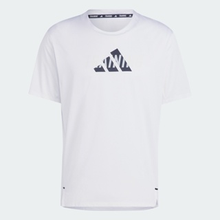 adidas เทรนนิง เสื้อยืดออกกำลังกายพิมพ์ลาย Designed for Movement ผู้ชาย สีขาว IL1389