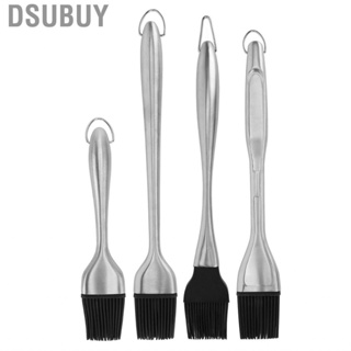 Dsubuy Silicone Brush Stainless Steel Handle High Temperature Resistant BBQ Oil