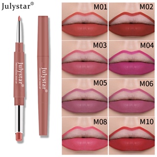 Hot Sale# European and American cross-border double-headed lipstick lip pencil does not fade and does not touch the cup pink rotating lipstick pen makeup 8cc