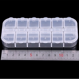 Spot second hair# long diamond box manicure jewelry box cover transparent 12-grid double-row single-opened manicure Diamond Pearl packaging box 8.cc