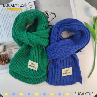 Eutus ผ้าพันคอลําลอง ผ้าถัก แบบหนานุ่ม ให้ความอบอุ่น สีพื้น สําหรับผู้หญิง