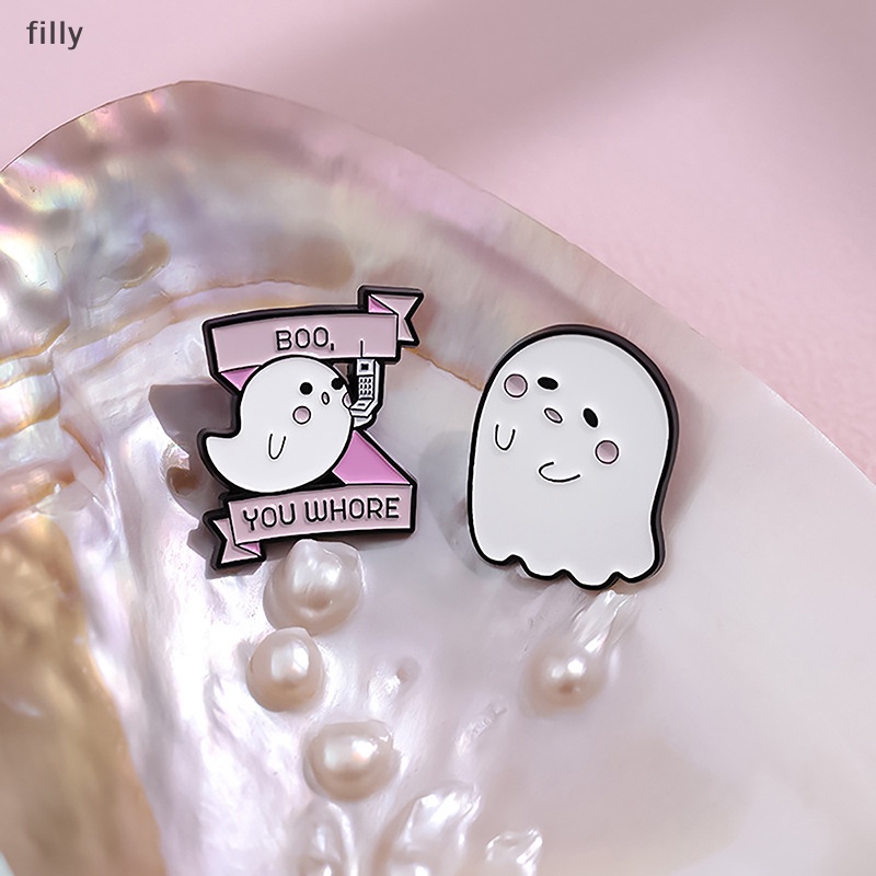 เครื่องประดับ-เข็มกลัด-รูปการ์ตูนผี-สีขาว-เหมาะกับของขวัญวันฮาโลวีน-สําหรับเด็ก