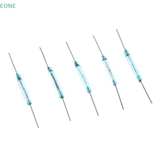 Eone ขายดี ลิ้นสวิตช์เซนเซอร์แม่เหล็ก หลอดสีเขียว สีเงิน 4x28 มม. DIY 5 ชิ้น