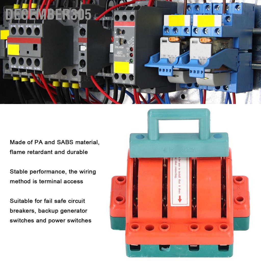 december305-32a-สวิตช์มีดโยนคู่-4-ขั้ว-3-เฟสสวิตช์ตัดการเชื่อมต่อไฟฟ้าสำหรับอุตสาหกรรมในครัวเรือน