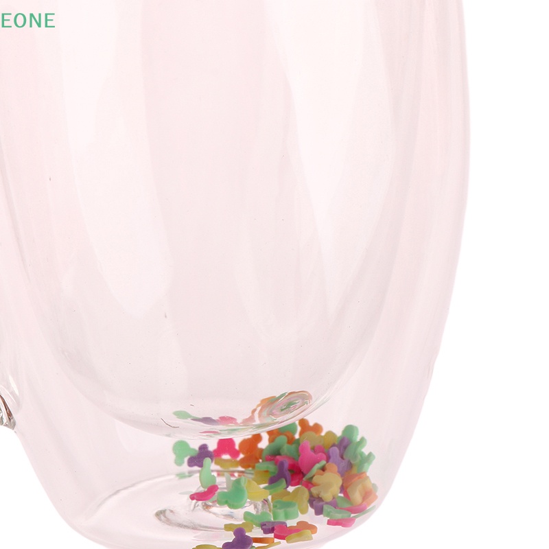 eone-ขายดี-แก้วเครื่องดื่ม-ชา-กาแฟ-แบบใส-พร้อมหูจับ-ลายกลิตเตอร์ดาว-สองชั้น-1-ชิ้น