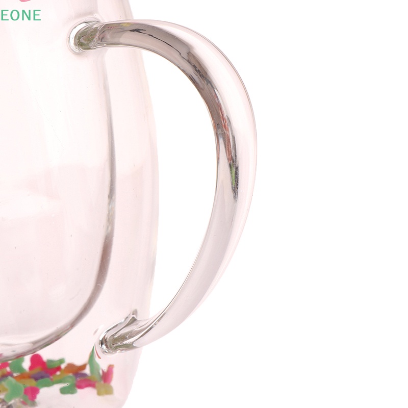 eone-ขายดี-แก้วเครื่องดื่ม-ชา-กาแฟ-แบบใส-พร้อมหูจับ-ลายกลิตเตอร์ดาว-สองชั้น-1-ชิ้น