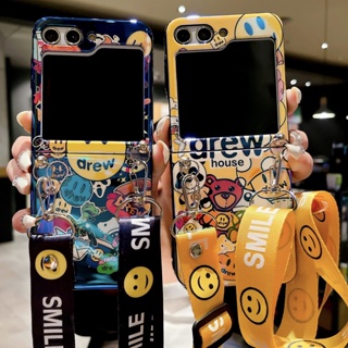 เคสโทรศัพท์ TPU แบบฝาพับ กันกระแทก พร้อมสายโซ่คล้อง แฟชั่น สําหรับ Samsung Galaxy Z Flip 5 Z Flip5 Flip Z 5