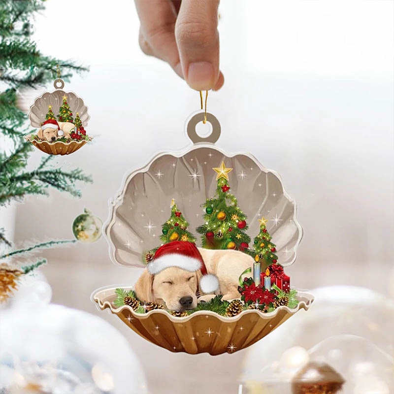 creative-christmas-puppy-dog-shell-แขวนจี้อะคริลิค-xmas-tree-drop-เครื่องประดับ-merry-christmas-home-decor-สวัสดีปีใหม่-2024-ไม้แขวนเสื้อ-cod