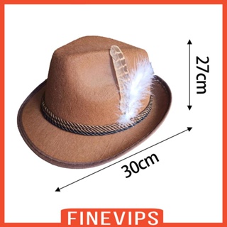 [Finevips] หมวกปีกสั้น ประดับขนนก สไตล์คลาสสิก ลําลอง เหมาะกับงานปาร์ตี้ ค็อกเทล กลางแจ้ง สําหรับผู้ชาย