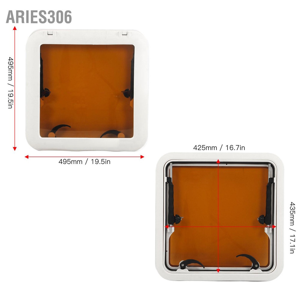 aries306-495-มม-เรือ-portlight-hatch-window-square-push-out-deck-porthole-สกายไลท์-escape-สำหรับเรือ-yacht-nautical-rv