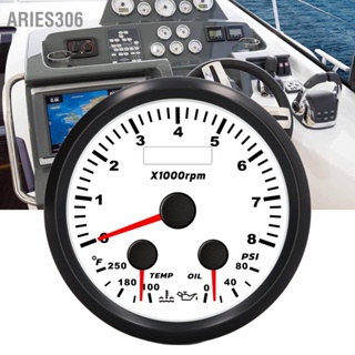  Aries306 85 มม./3.35in มัลติฟังก์ชั่น TACHOMETER Gauge 8000RPM อุณหภูมิน้ำเครื่องวัดความดันน้ำมันพร้อม Backlight สีแดงสำหรับ