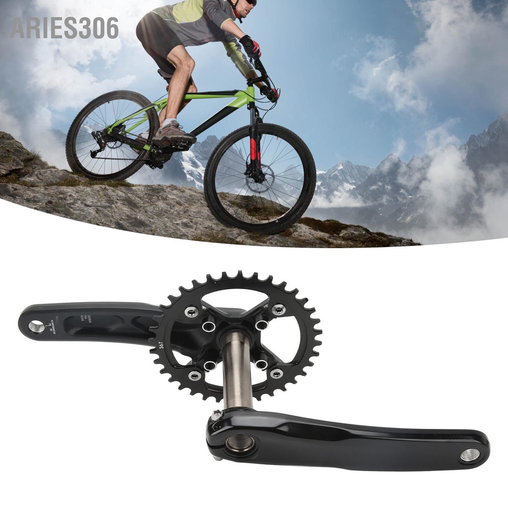 aries306-จักรยานเสือภูเขา-crankset-170mm-hollow-integrated-crank-arm-ชุดวงเล็บด้านล่าง-36t-กว้างแคบฟันเดี่ยว-chainring-สีดำ