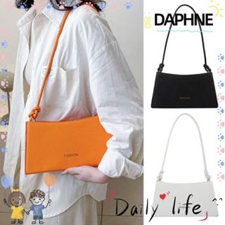 Daphne กระเป๋าสะพายไหล่ กระเป๋าถือ หนัง PU ทรงคลัทช์ สีพื้น เรียบง่าย สําหรับสตรี