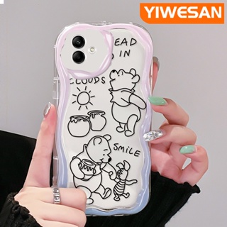 เคสโทรศัพท์มือถือแบบนิ่ม ใส กันกระแทก ลายการ์ตูนหมีพูห์ยิ้ม สําหรับ Samsung A04 A04E M04 F04