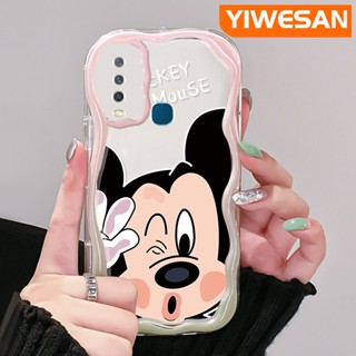 เคสโทรศัพท์มือถือ ซิลิโคนนุ่ม ใส ลายการ์ตูนมิกกี้เมาส์ สีครีม สําหรับ VIVO Y12 Y15 Y17 Y12i Y3 Y3s 2020