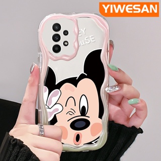 เคสโทรศัพท์มือถือ ซิลิโคนนุ่ม ใส ลายการ์ตูนมิกกี้เมาส์ สีครีม แฟชั่น สําหรับ Samsung galaxy A22 4G A22 5G M22 A21s A23 A24