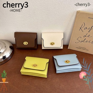 Cherry3 กระเป๋าใส่เหรียญ หนัง PU ขนาดเล็ก จุของได้เยอะ สไตล์เกาหลี สําหรับผู้หญิง
