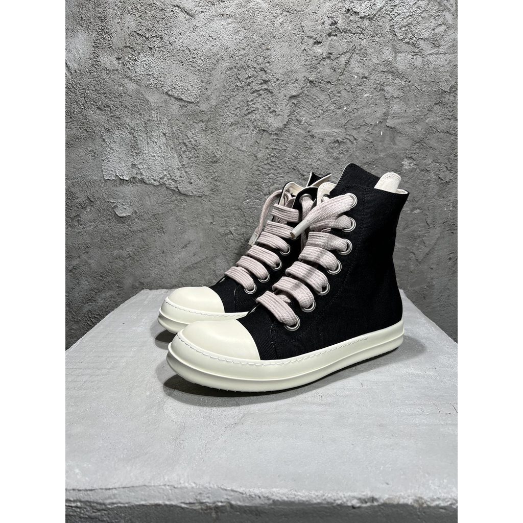 rick-owens-double-line-drkshdw-2022ss-เชือกผูกรองเท้าผ้าใบ-แบบหนา-ข้อสูง