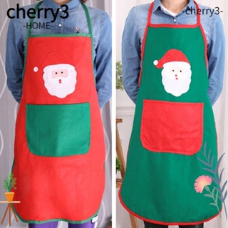 Cherry3 ผ้ากันเปื้อน แขนกุด ทนคราบ ไม่ทอ ลายคริสต์มาส สําหรับห้องครัว