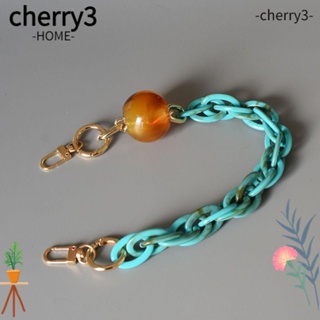 Cherry3 สายสะพายกระเป๋า สายโซ่เรซิ่นอะคริลิค สีพื้น แฟชั่นสําหรับผู้หญิง DIY