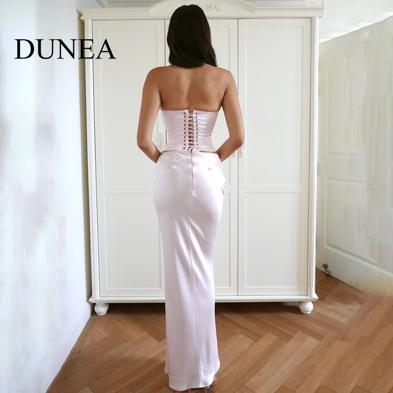 dunea-กระโปรงยาว-ผ้าซาติน-รัดรูป-เซ็กซี่-สําหรับผู้หญิง
